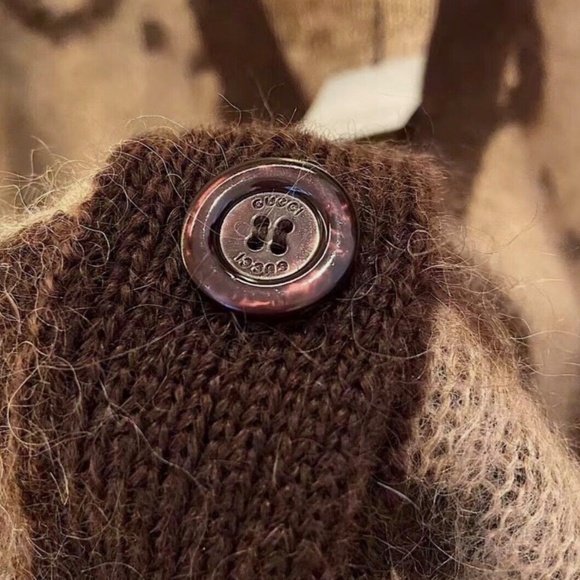 Gucci monogram GG reversible oversized jacquard mohair cardigan Small - Picture 7 of 10